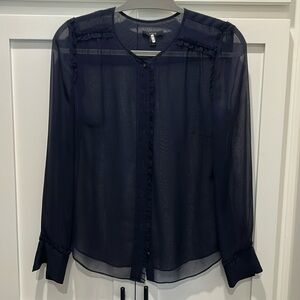 J Crew sheer Navy top size 0